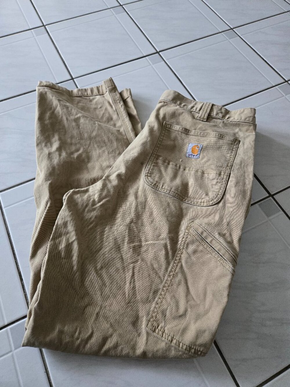Carhartt Rugged Flex Dungarees Dark Khaki Relaxed Fit 38x34